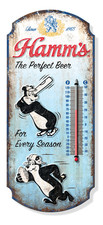 Hamm’s Beer Thermometer Steel Embossed Garage Man Cave Decor 17.47