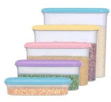 Tupperware 10-piece Super Oval Modular Mates Dry Storage Set Multicolor Lids NIB picture
