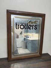 Vintage Antiques Old Maine Trotters Shoes Bar Advertising Mirror Large 22x28” picture