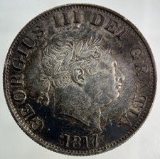 1817 George III 3rd Half-Crown Silver Coin Ex Mount | Very Fine Grade picture