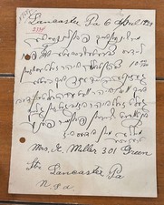 RARE letter 1929 Mrs. H. Miller Lancaster, PA. picture
