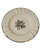Vintage Sabina Line 22K Gold Trim Novelty Ashtray Native American Mermaid HOW? picture