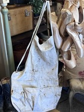 True Vintage 30s 40s Duck Canvas Work Painting Apron with Pockets And Rivets ART picture