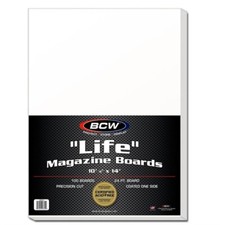 Pack of 100 BCW LIFE Magazine Acid Free Backing Boards white backers picture