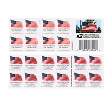 USPS U.S. FLAG BOOKLET OF 20 FIRST CLASS LETTER STAMPS picture