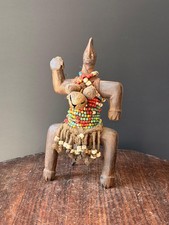 Vintage Namji Beaded Wood Figure Cameroon Tribal Art Fertility Doll 10