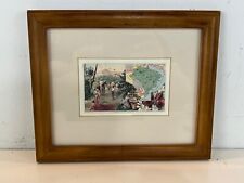 Antique “Brazil” Arbuckle Bros Miniature Map Colored Lithograph Framed picture