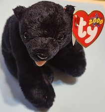 Ty Beanie Baby Bear Cinders 2000 Black Bear Plush  Seated With Tags picture