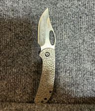 CRKT Pocketknife Silver Stainless Steel Drop Point Plain Edge Frame Lock Clip picture