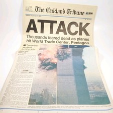 Vintage 9/11 Newspaper The Oakland Tribune Sept 11 2001 ATTACK Complete Front... picture