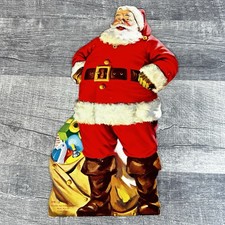 Vintage 1950s Whitman Santa Claus Cardboard Die Cut Display 13 In USA Wall Deco picture