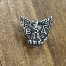 Vintage CFJ Eagle Rank Boy Scouts of America Uniform Sash Lapel Collar Pin picture