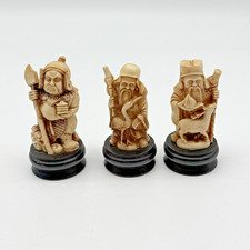 3 VTG Chinese Deity Figurines Sanxing 3 Star Gods Fu Lu Shou 1980s Arnart Imp picture