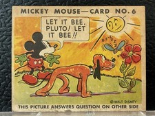 Vintage 1935 Mickey Mouse Bubble Gum  Card No. 6 Type 1 picture