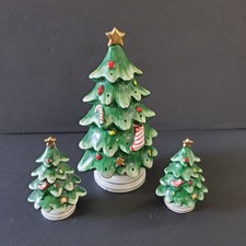 Vintage Lefton Christmas Tree Set Salt Pepper Toothpick Hor d'oeuvre/Appetizer picture