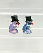 Vintage Lusterware Blue Birds With Top Hats Salt And Pepper Shakers picture