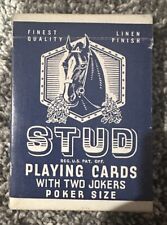 *Vintage Stud Poker Size Playing Cards Linen Finish Blue* picture