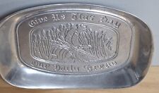 VINTAGE CC CANTRELL PEWTER/ALUMINIUM TRAY GIVE US THIS DAY OUR DAILY BREAD picture