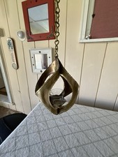 vintage mid century modern Brass Candle Holder Almost Brutalist  picture