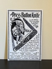 Press Button  Knives  Vintage Style Metal Sign Advertising picture