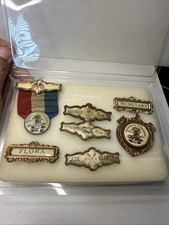 6 PC LOT THE GRANGE PATRONS OF HUSBANDRY MEDALS BADGS RIBBON PINS GATE KEEPER picture