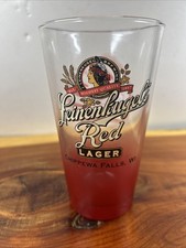 LEINENKUGELS MUSKIE RED Lager Beer GLASS, I Got Caught Red CHIPPEWA FALLS WI picture