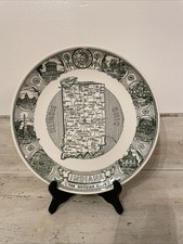 Vtg Indiana Green Transferware 10