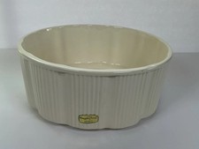 Vintage 60s Haeger #915 USA Art Pottery Ivory Vertical Rib Bowl Planter Pot picture