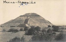 RPPC Mexico - Pyramids Pirámide del Sol Teotihuacán c1910s Vintage Postcard picture