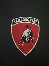 RETRO VINTAGE LAMBORGHINI CLASSIC BADGE EMBLEM LOGO RED & BLACK PATCH NEW 🏁🐂 picture
