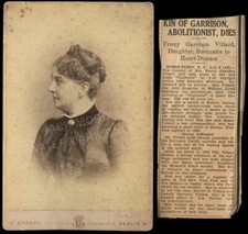 RARE Photo FANNY GARRISON Villard Co-Founder NAACP Suffragist Original Antique picture