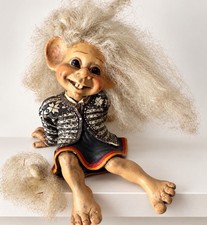 Vintage Candy Designs Norway Troll Girl Shelf Sitter White Hair Mythical Nordic picture