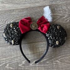Sparkling Members Pirates Of The Caribbean Minnie Ears Red & Black with Feather picture