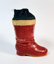 Antique c1920s Germany Papier-Mâché Santas Christmas Large Boot Candy Container picture