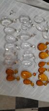 Twenty Five Glass Clear And Amber Chandelier Prisms picture