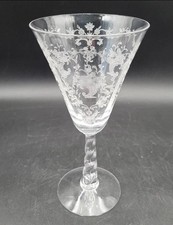 Fostoria Mayflower Etched Water Goblet   7.5” picture