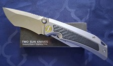 *NEW*🔥 TWO SUN  EDC Folding Knife w/Titanium -CF Handle & 14C28N Blade  (TS596) picture
