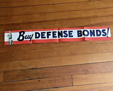 WW2 Buy Defense Bonds Vintage 1941 Large Paper Banner Minuteman 38