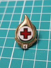 Vtg 4 Gallon American Red Cross Blood Donor Gold Tone Lapel Pin Hat Pin picture
