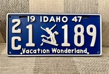 3d Printed 1947 Idaho Skier License Plate 9.5” By 4.5”  Office Decor Mancave picture
