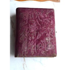Antique Victorian Velvet Photograph Album with 26 Photos - Embossed Our Friends picture