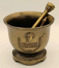 Vintage Dr. John Morgan 1735-1789 Solid Brass Apothecary Mortar & Pestle picture
