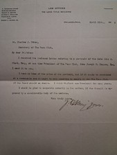 1912 PHILADELPHIA PA Charles COHEN Letter Attorney Land Title Building picture