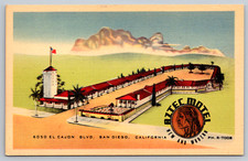 c1940s Aztec Motel San Diego California El Cajon Blvd Vintage Postcard picture