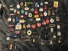 #9 VINTAGE KEYCHAIN LOT OF 75 KEY CHAINS FOBS ADTERVISING BEER BOTTLE OPENERS picture