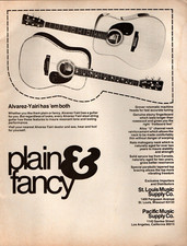 vtg 1970s ALVAREZ YAIRI PLAIN & FANCY MAGAZINE PRINT AD Acoustic Guitar 1975 picture