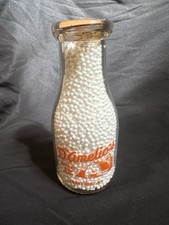 1954 D’Amelio’s Dairy Frankfort NY Pint Milk Bottle Orange Pyro Duraglas picture