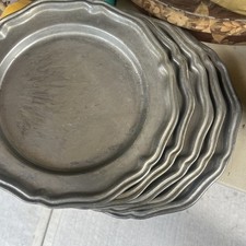 Vintage Crown-Castle Pewter Bread & Salad Dishes picture