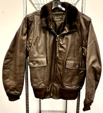 VTG 1969 Vietnam War Era Martin's Lane GI Leather Flight Bomber w/Scovill Zip 44 picture