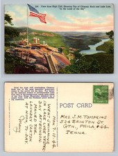 Chimney Rock, NC-North Carolina, High Cliff Lake Lure Vintage c1944 Postcard picture